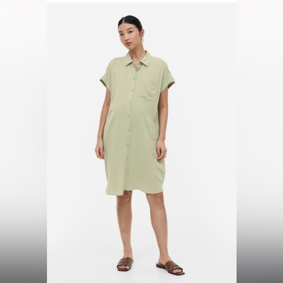 H&M Maternity Dress - Tie-belt Shirt Dress - Medium - Picture 4 of 8